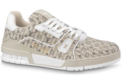 beige louis vuitton trainers